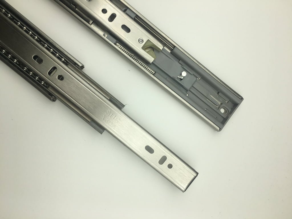 Stainless steel 45mm width soft closing drawer slide