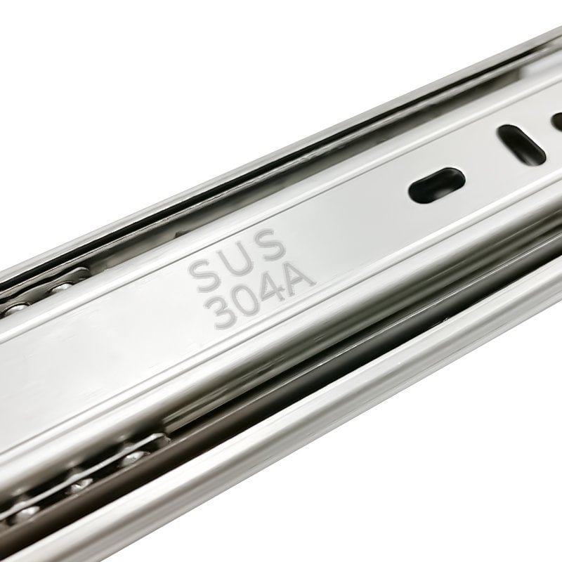 Stainless steel 45mm width push open drawer slide