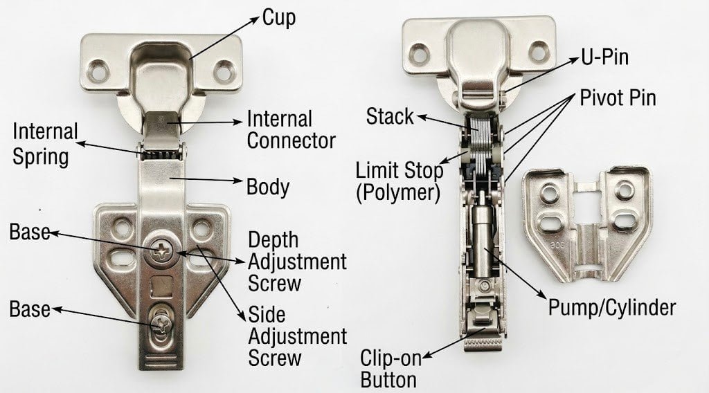 Cabinet hinge parts