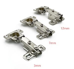 3mm 7mm 12mm cabinet hinge plate comparison