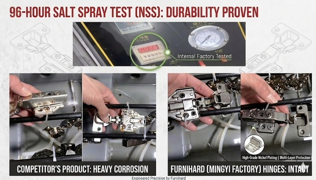 Professional Cabinet Hinge Supplier 96h Salt Spray Test