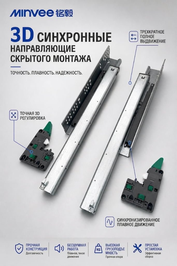 Скрытые направляющие для ящиков оптом