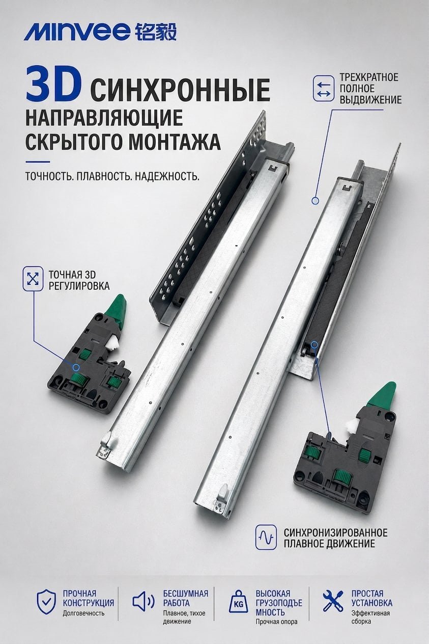 Скрытые направляющие для ящиков оптом