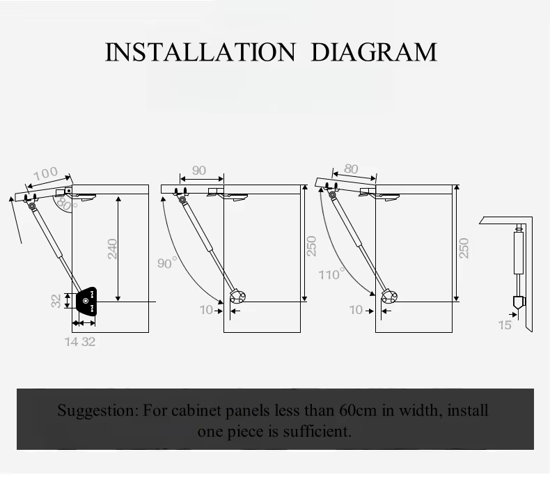 Bulk Furniture Kitchen Cabinet Door Gas Spring Support up and Down Door Hydraulic Gas Spring